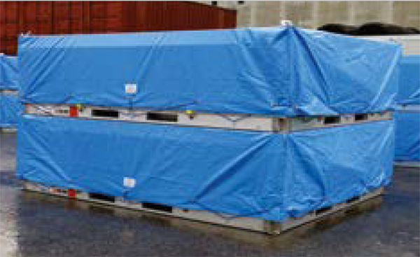 PAF-16 High Strength PVC Coated Fabric 580 GSM Offering Excellent Waterproofing and Heat Resistance, Reinforced Edges and Brass Plated Grommets for Construction, Transportation, and Industrial Cover Uses